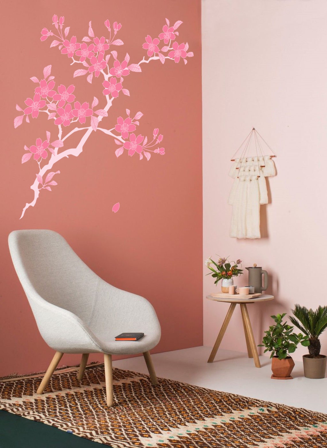 Japanese Tree Wall Art Decal Stickers Boho Sakura Branch Etsy