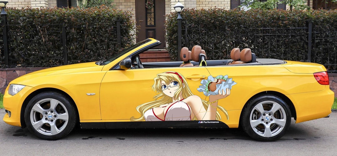 ANIME Super Car Wrap, Stickers for Sport Cars, One Part Mirrored, Large
