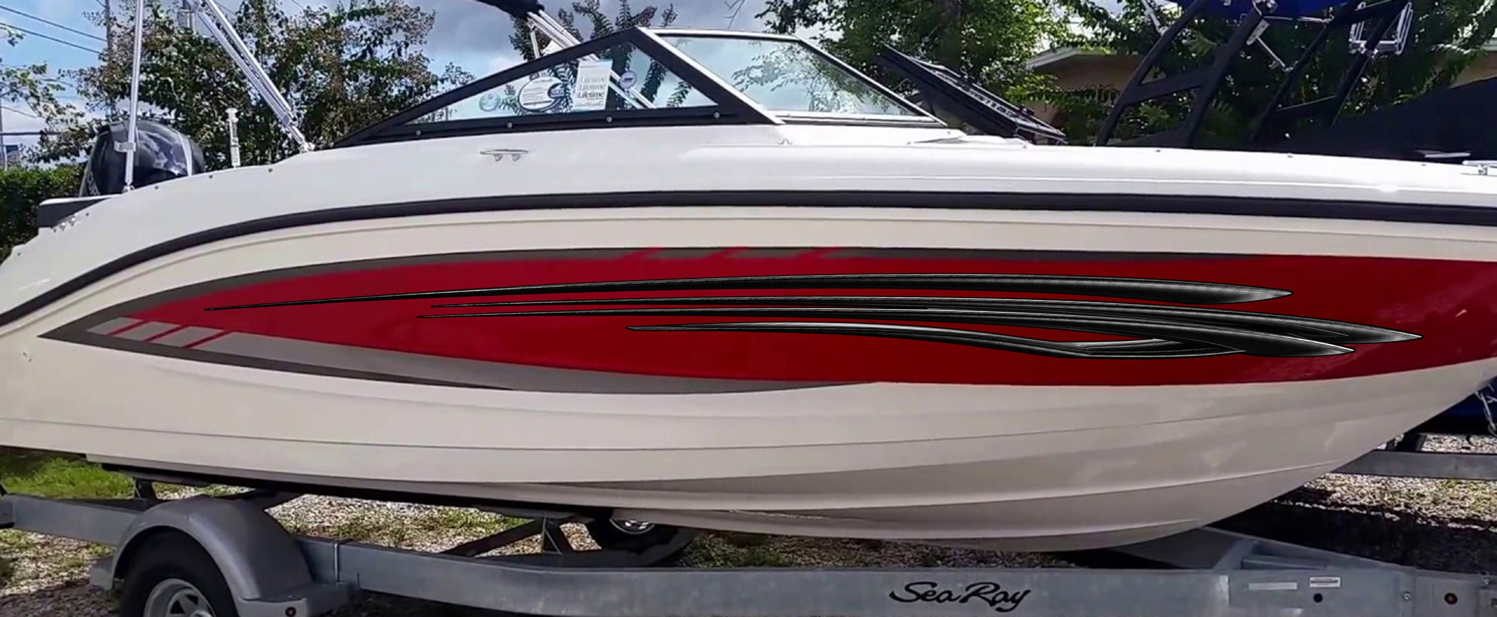 Tribal Racing Stripes Boat Decal: 3D Vinyl Graphics - Etsy