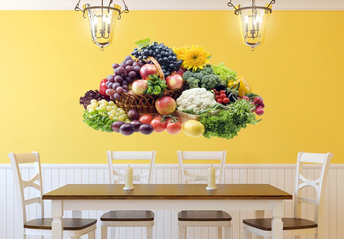 3D Fruit Wall Art Still Life Decal Fruits and Vegetables Etsy