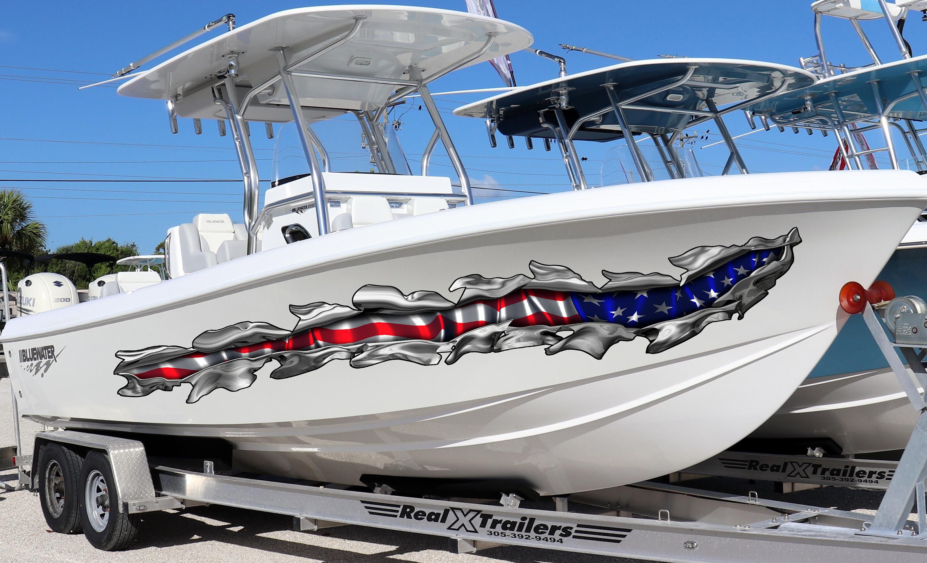 USA Flag Boat Wrap Flag Boat Vinyl Big Flag Boat Graphics Etsy