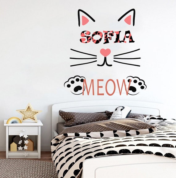 Coole Katzen Aufkleber,Wandtatto Katze Geschenk für Liebhaber Coole Deko  für Wohnzimmer Custom Home Decoration Decal GD-754