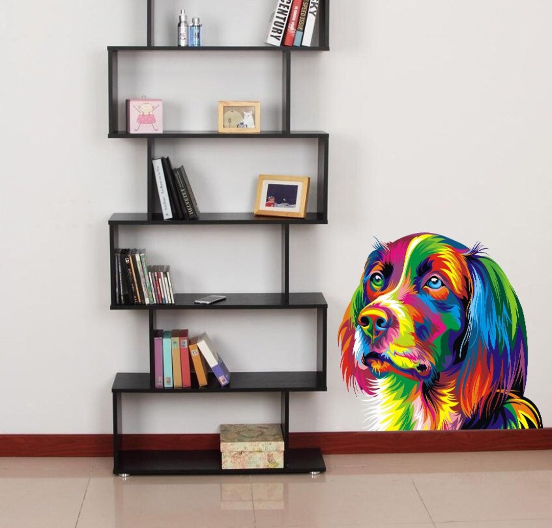 Colorful Dog Wall Art Decal Pet Shop Home Decor Mural Dog Etsy