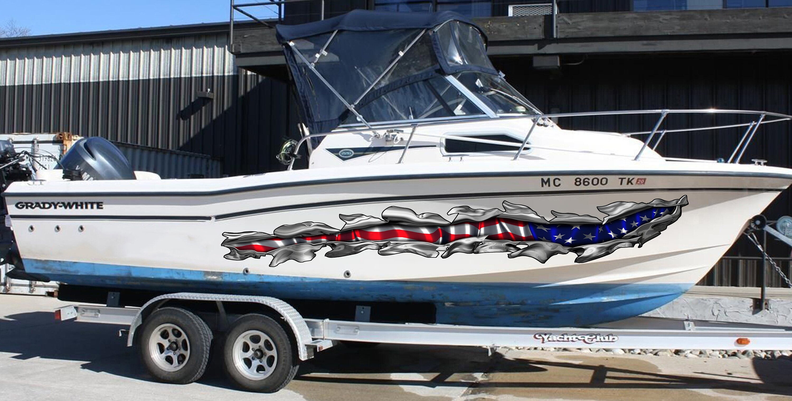 USA Flag Boat Wrap Flag Boat Vinyl Big Flag Boat Graphics Etsy