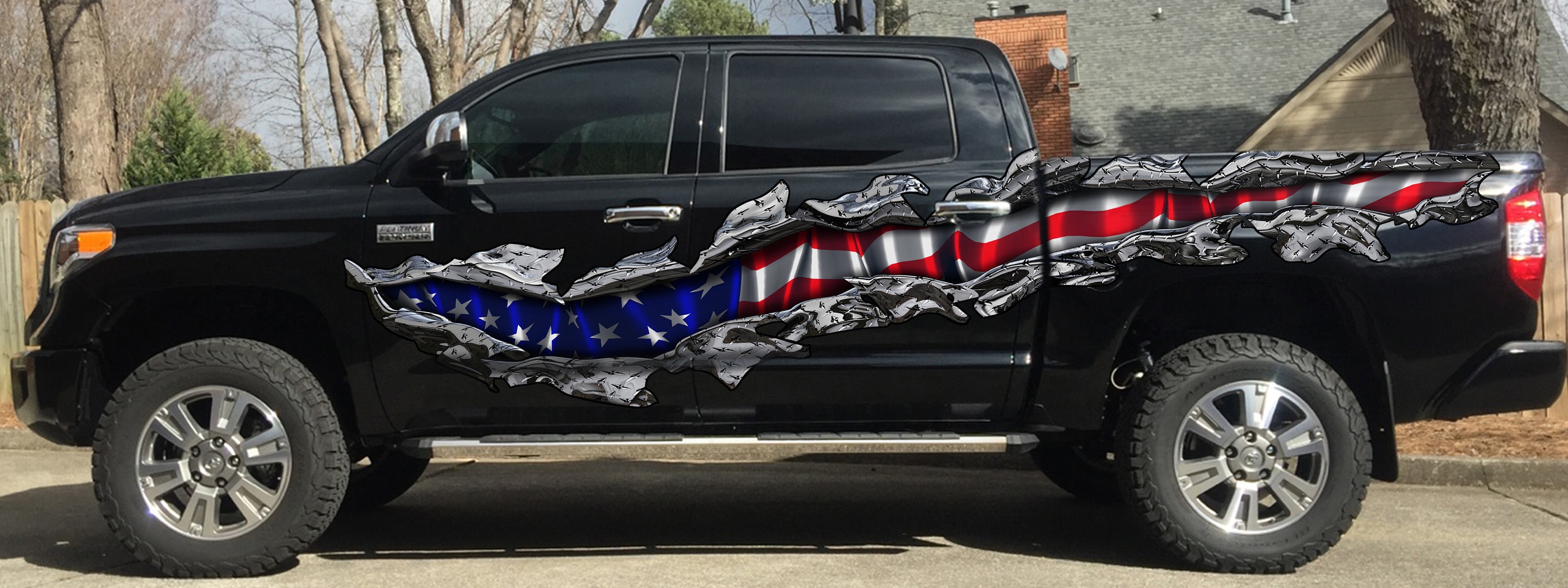 Ripped Metal US Flag Vinyl Decal - Car & Truck Graphic - Etsy