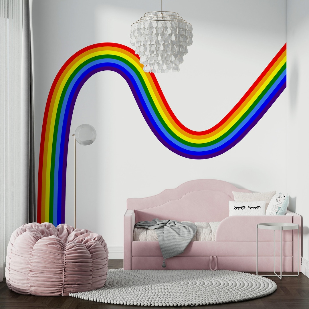 Stripes Rainbow Vinyl Sticker Room Decor Baby Classic Retro Pastel