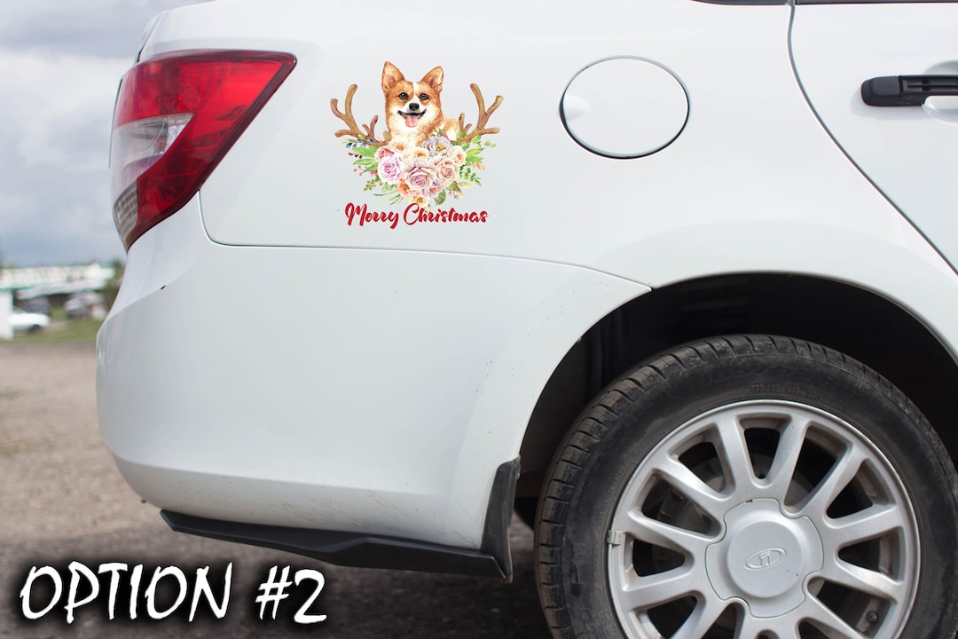 Dog Bumper Sticker Car Window Dog Decal Christmas Car Decal Etsy