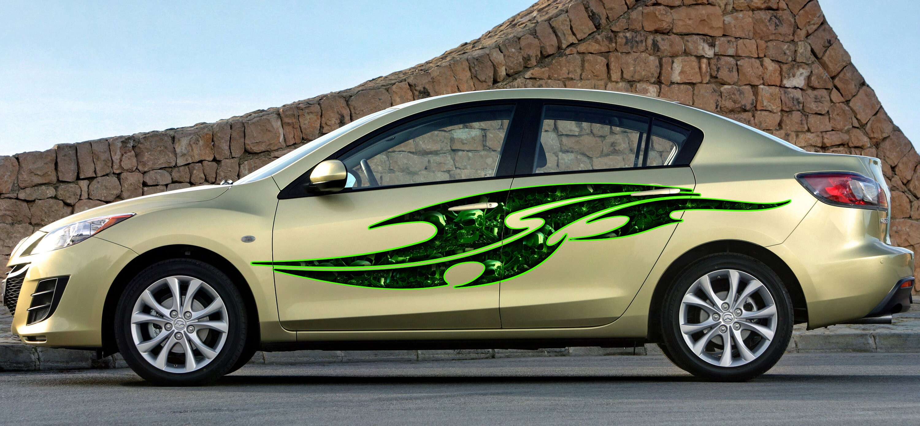 3D Car Graphic Skull Decal Car Wrap Ripped Metal Full Color | Etsy