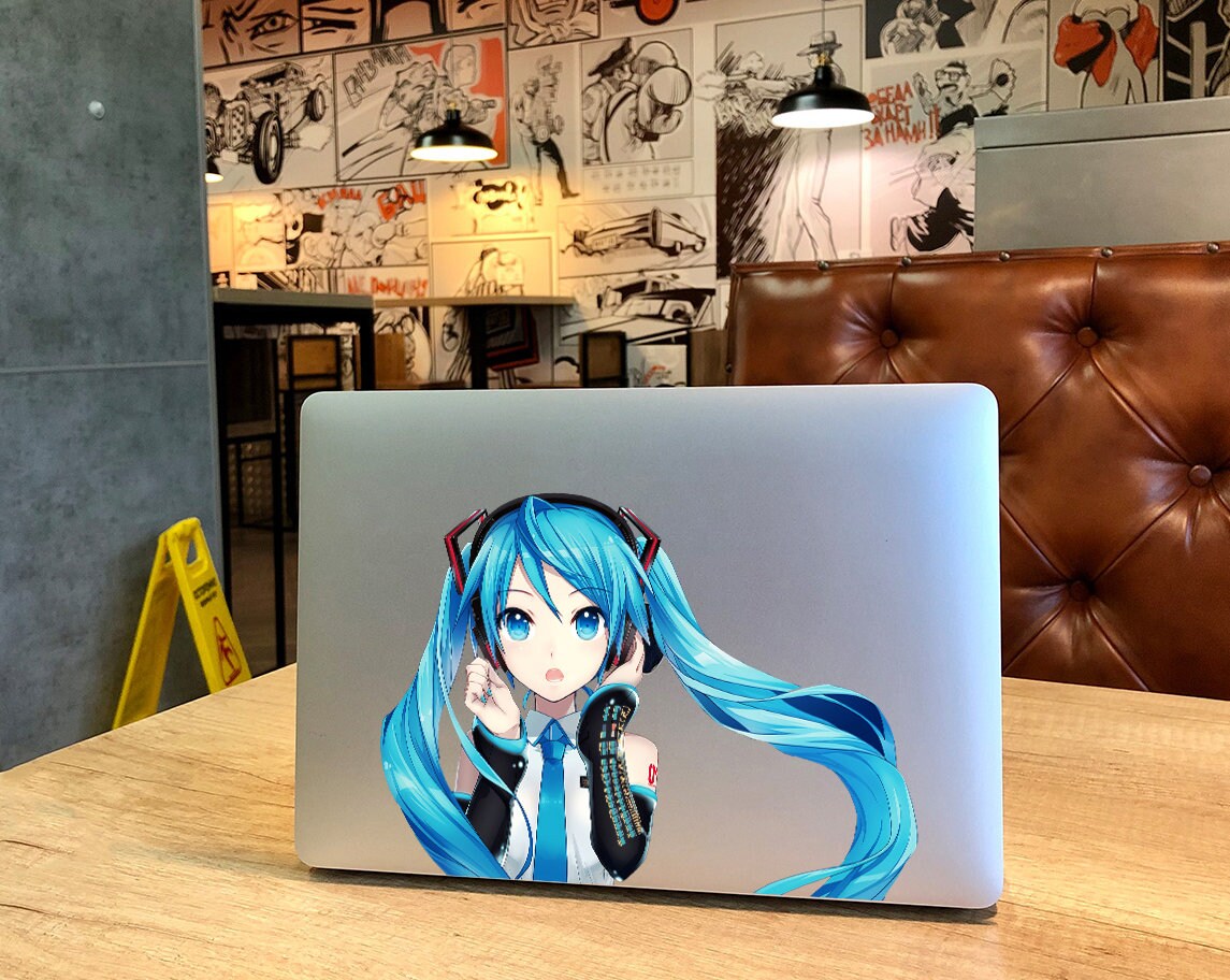 Anime Girl Wall Decal Anime Wall Sticker Music Lover Wall Etsy