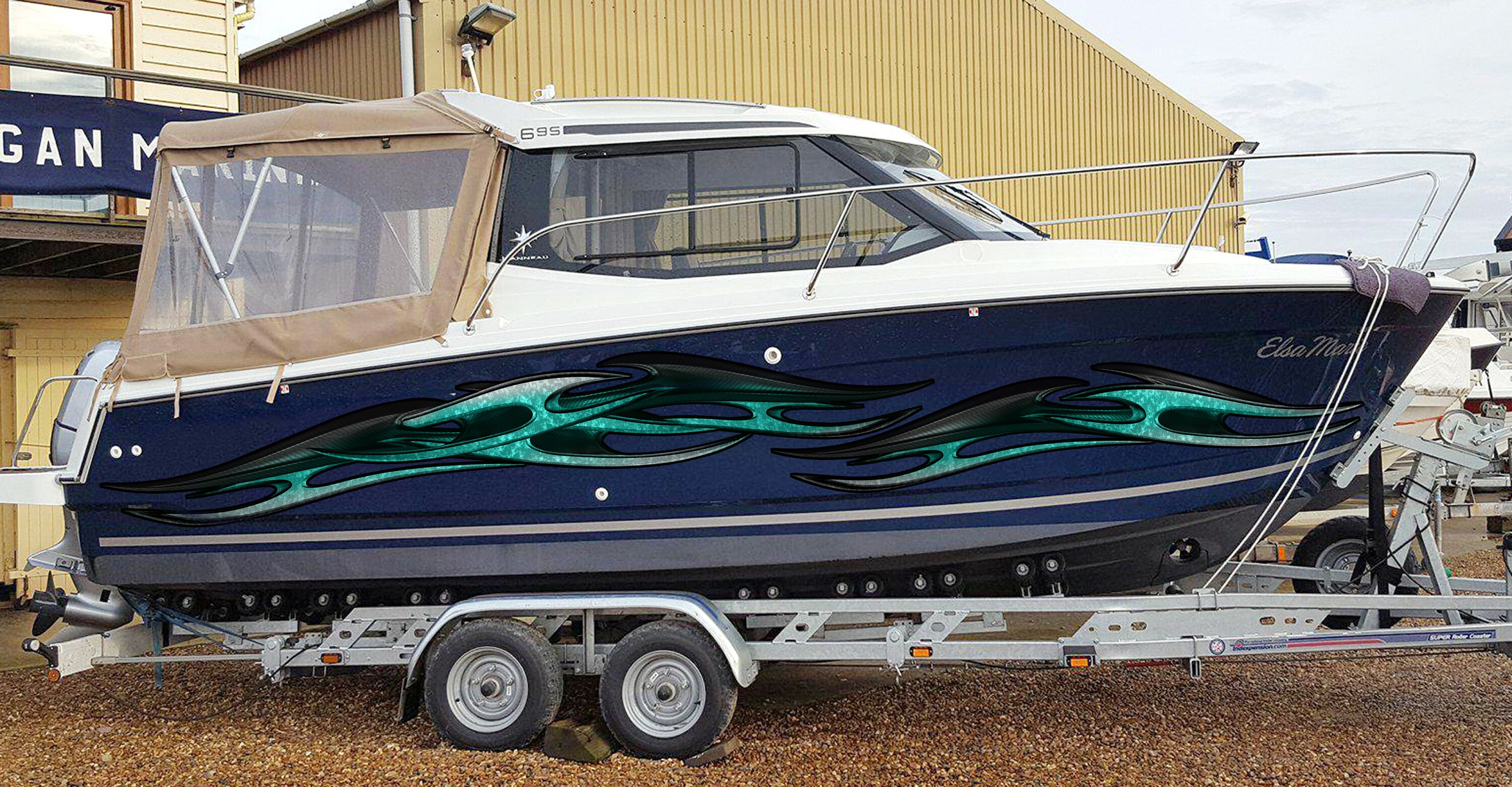 3D Tribal Boat Full Color Vinyl Decal Tribal Speed Boat Vinyl - Etsy