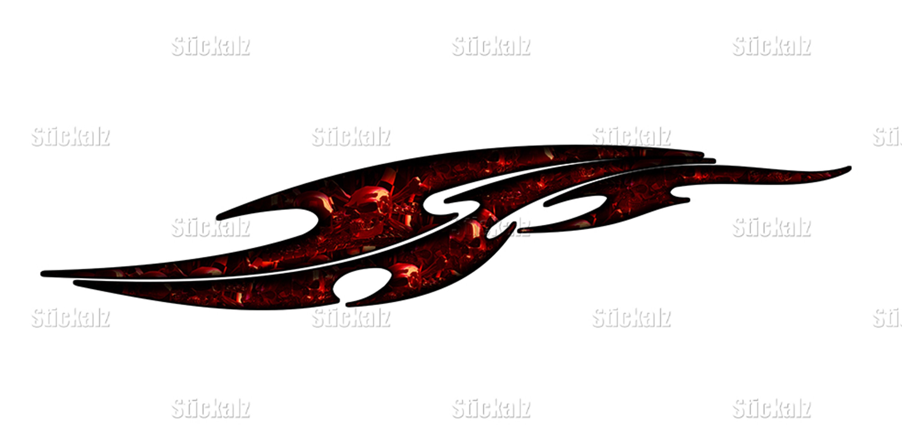 3D Car Graphic Skull Decal, Ripped Metal Full Color, Vinyl Design Skull ...