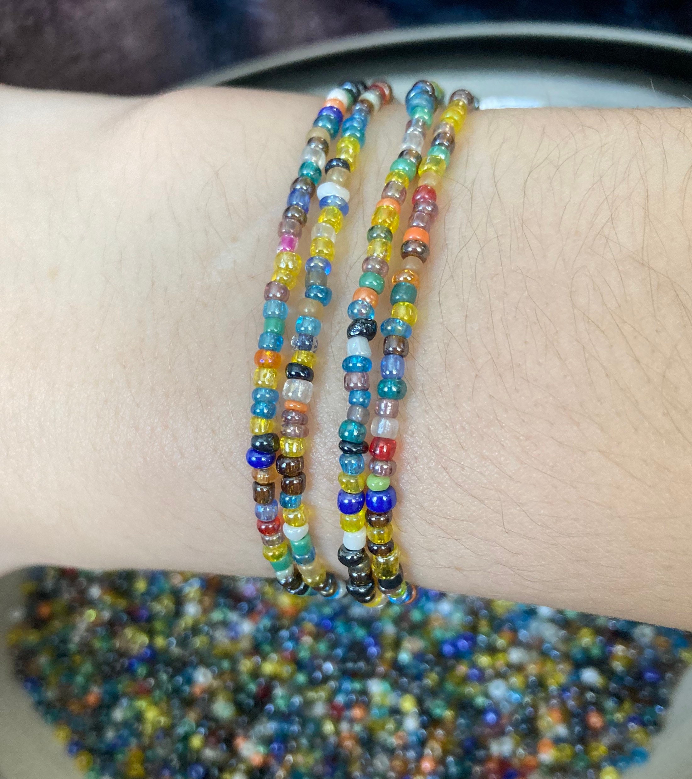 Colorful Glass Seed Bead Bracelets Pack of 4 Etsy