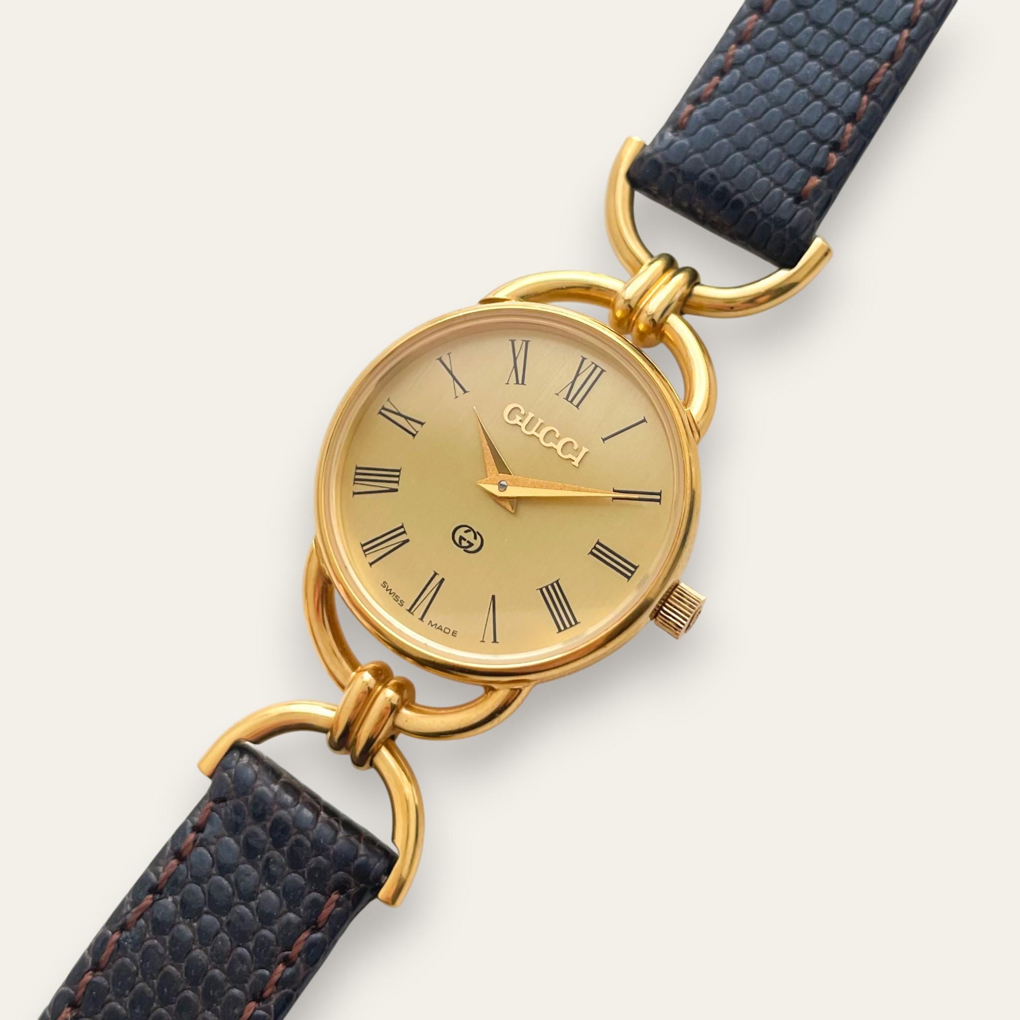 1990s Vintage Gucci 6000L Quartz Watch - Gold Dial - Etsy