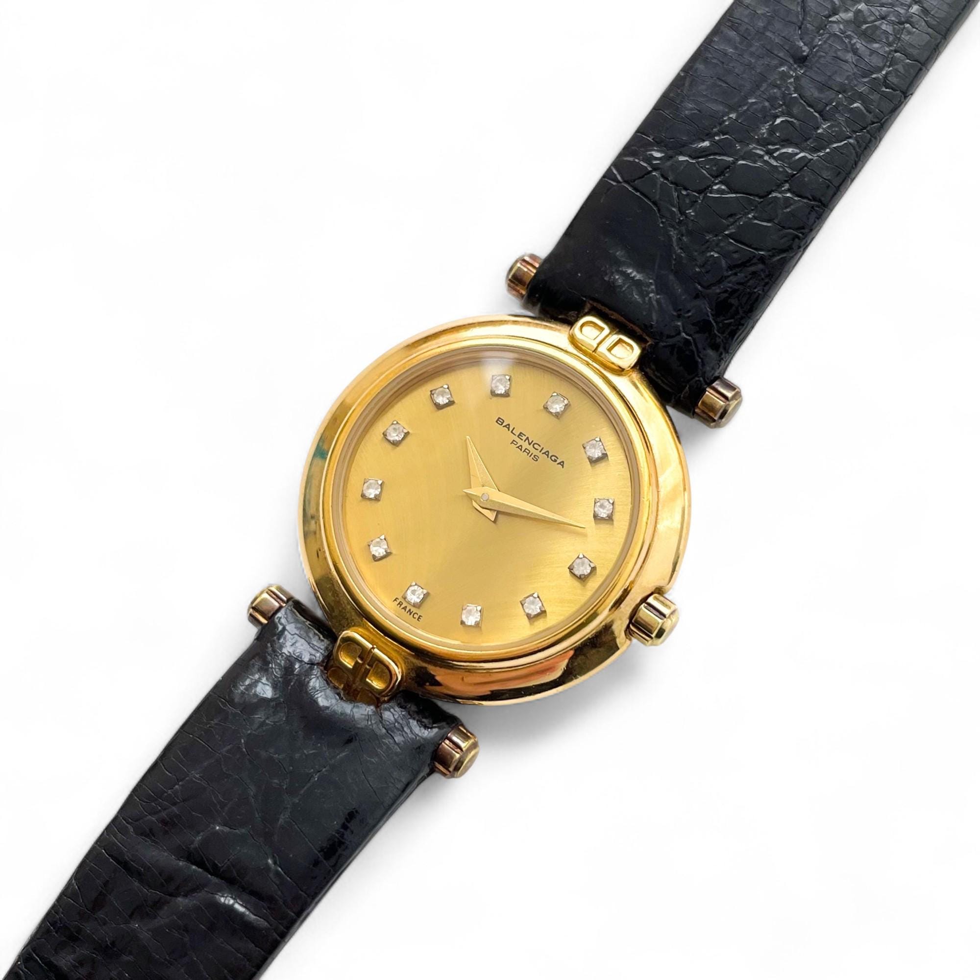 （訳ありセール 格安） Vintage Watch Quartz Balenciaga Ladies' Gold-plated 1990s 時計