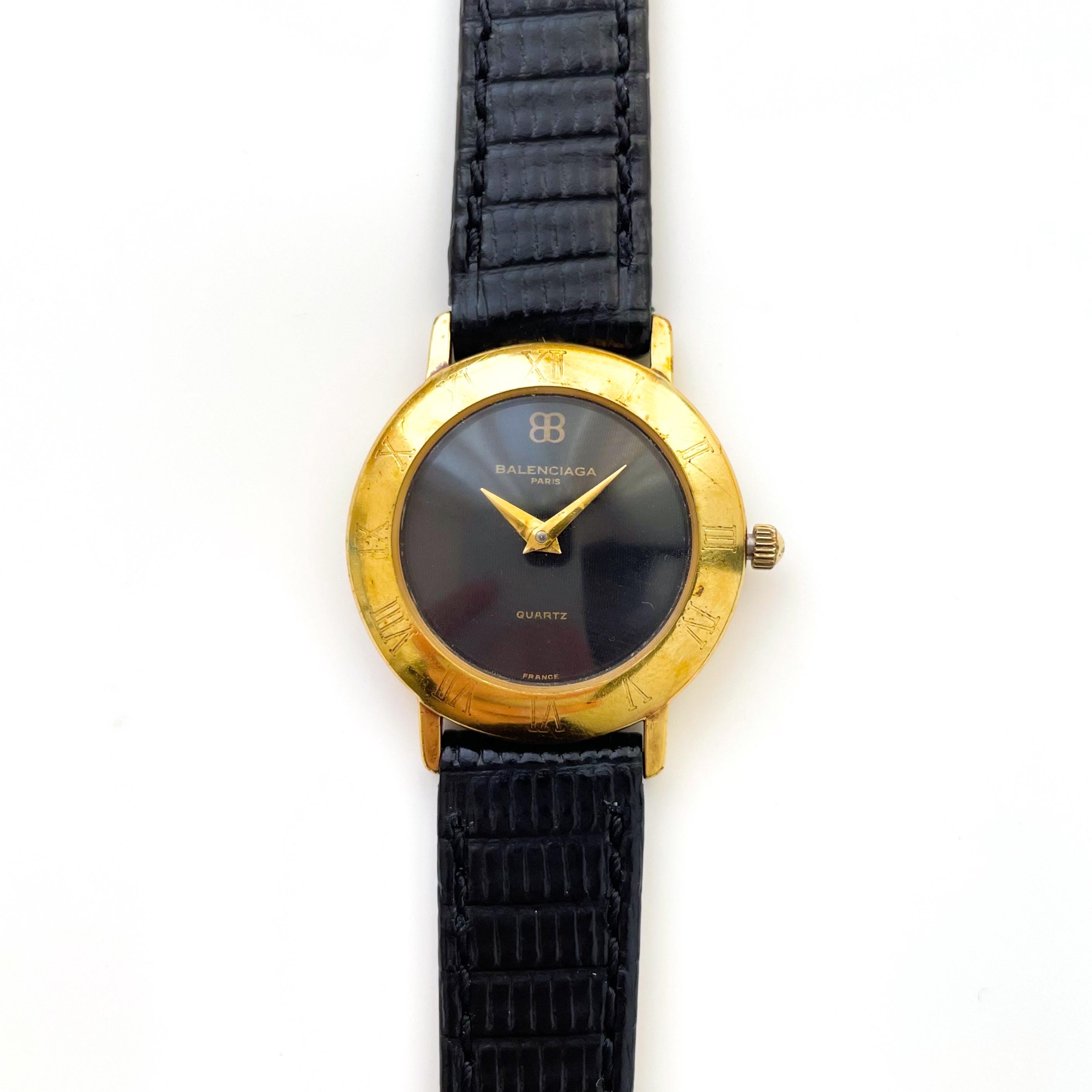 Vintage Gold-plated Ladies' Balenciaga Quartz Watch With
