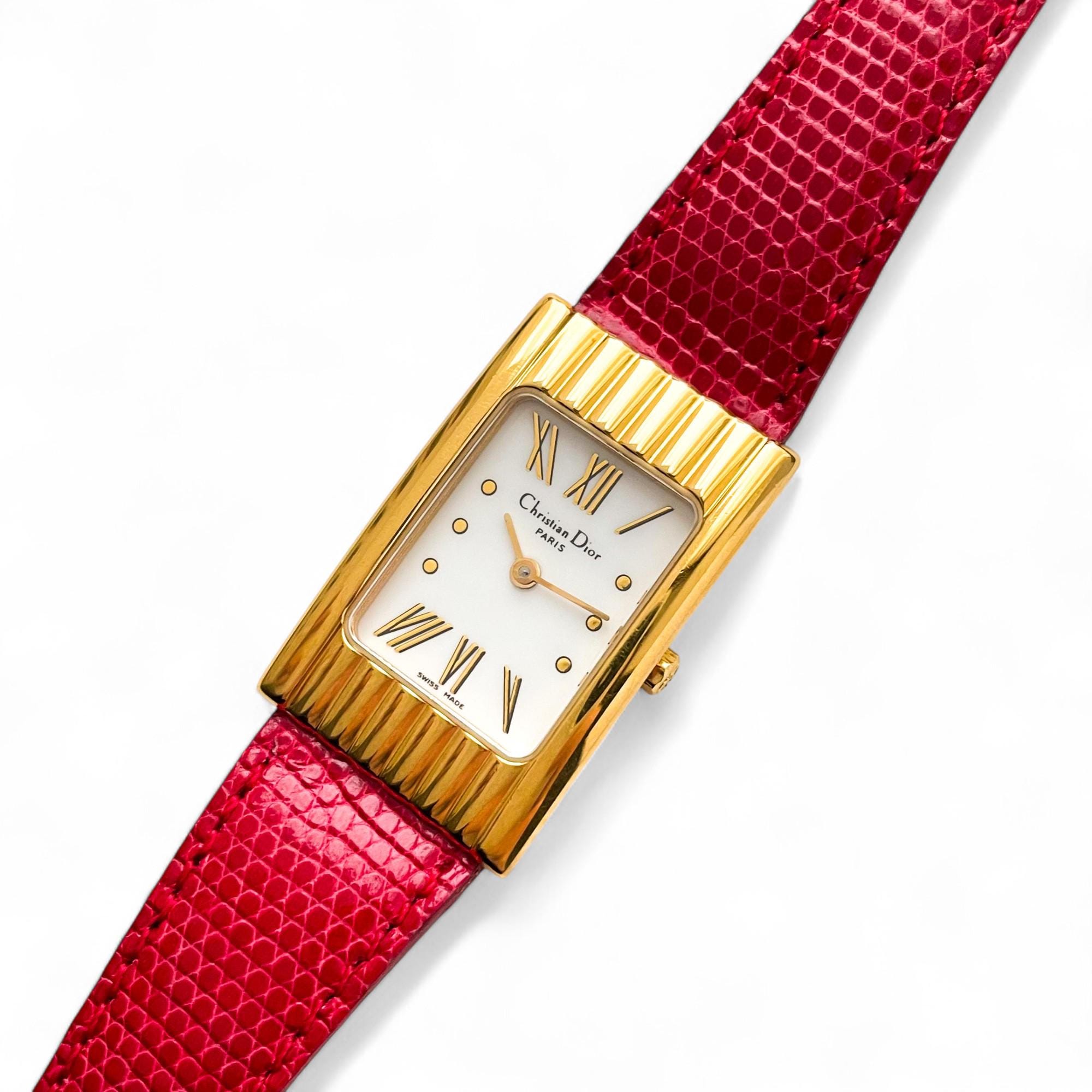 Christian Dior 3039 ゴールド　ローマ　メンズ　レザーバンド Christian Dior 3039 ゴールド ローマ メンズ レザーバンド