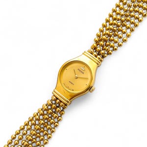 Vintage Pulsar Gold-Tone Beaded Bracelet Watch