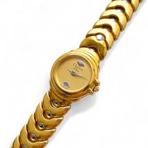 Vintage Gold-Plated Christian Dior Ladies' Quartz Watch with Silver Accents