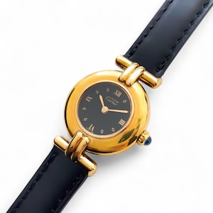 Vintage Cartier Must Colisée Vermeil - Gold-Plated Silver 925 with Black Dial