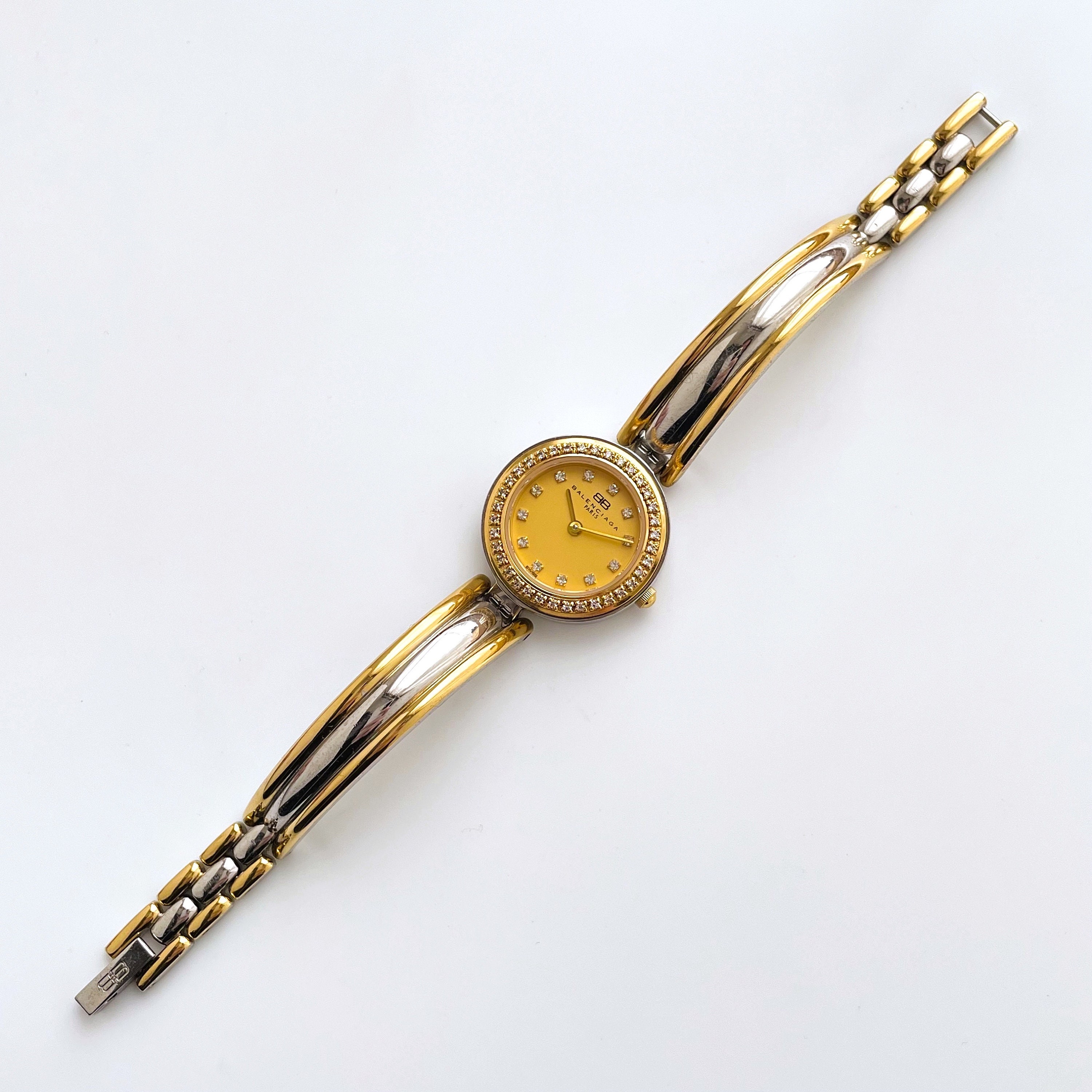 時計 Vintage BALENCIAGA Quartz Watch Gold Vintage Gold-plated Ladies' Balenciaga Quartz Watch With