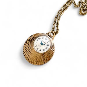 Vintage 60s Ladies&#39; Sekonda Pendant Watch with Mechanical Movement and Chain