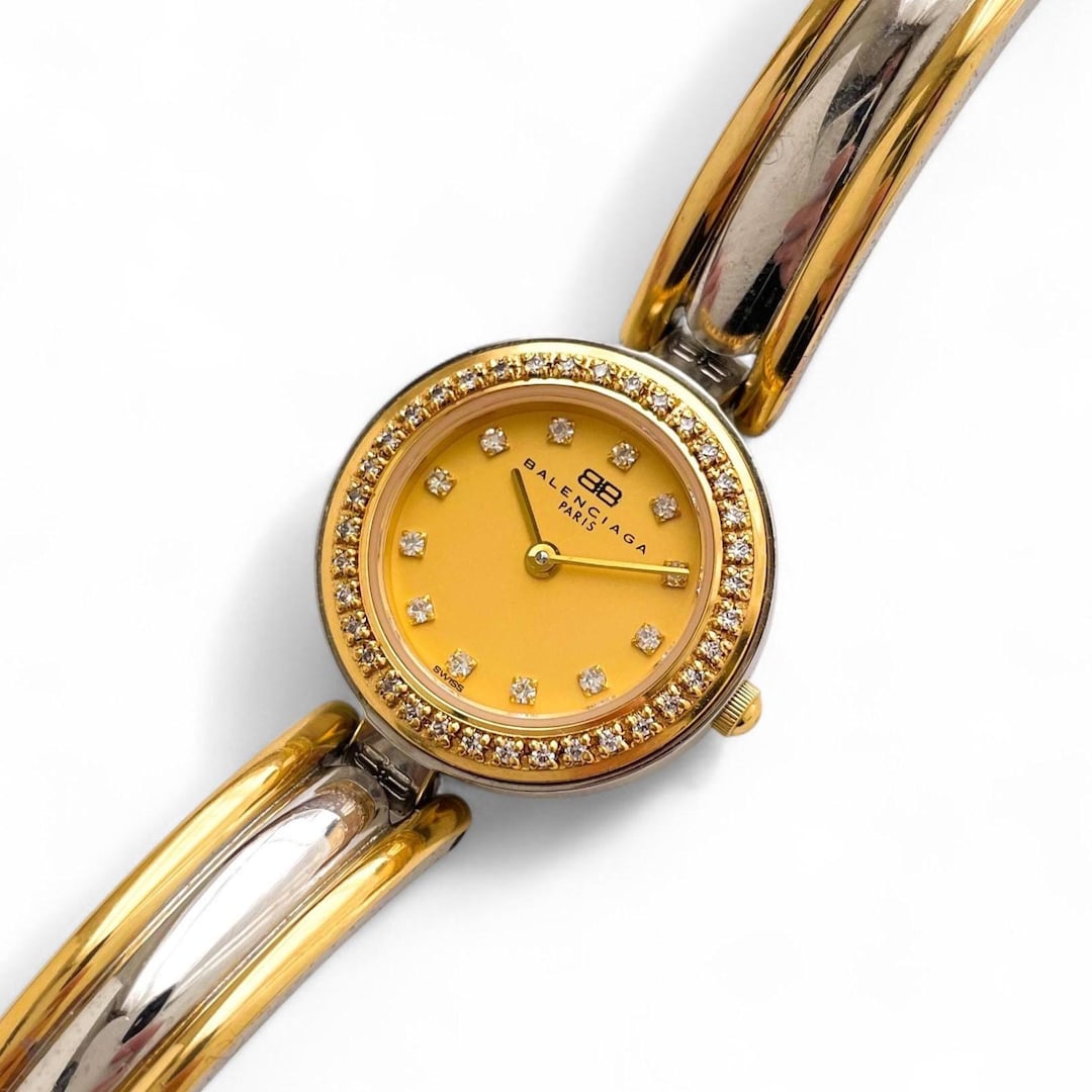 時計 Vintage BALENCIAGA Quartz Watch Gold Vintage Gold-plated Ladies' Balenciaga Quartz Watch With