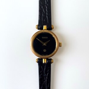 80s Gucci Stack Watch With Black Dial 