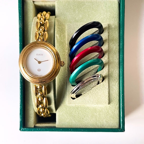 Rare Boxed 90s Gucci Watch With Interchangeable Bezels Etsy