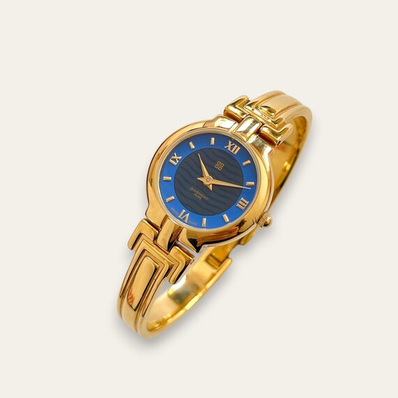 Vintage Givenchy Gold-plated Millesime Quartz Watch - Blue  display picture 1
