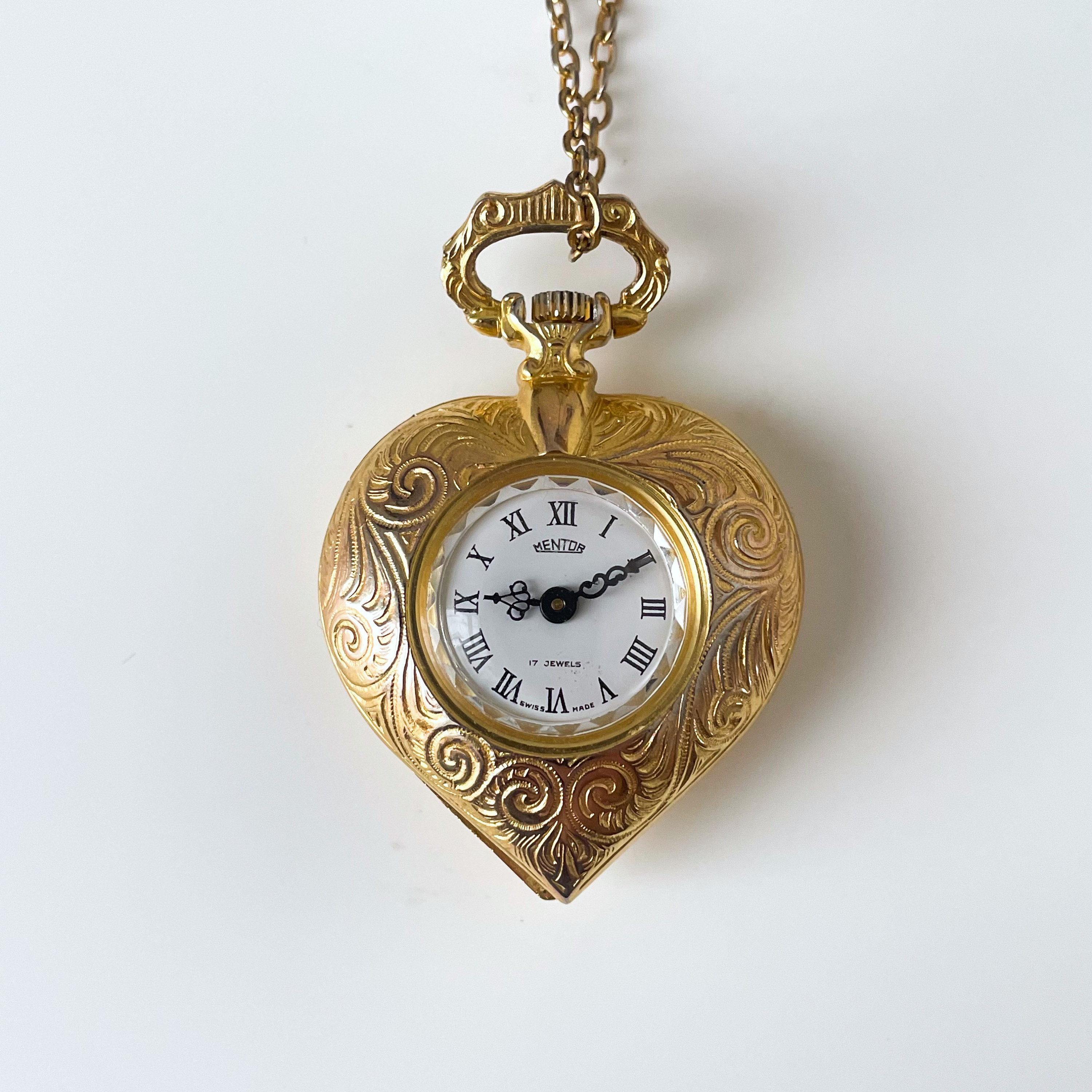 Heart-Shaped Ladies Mentor Pendant Watch for Repair