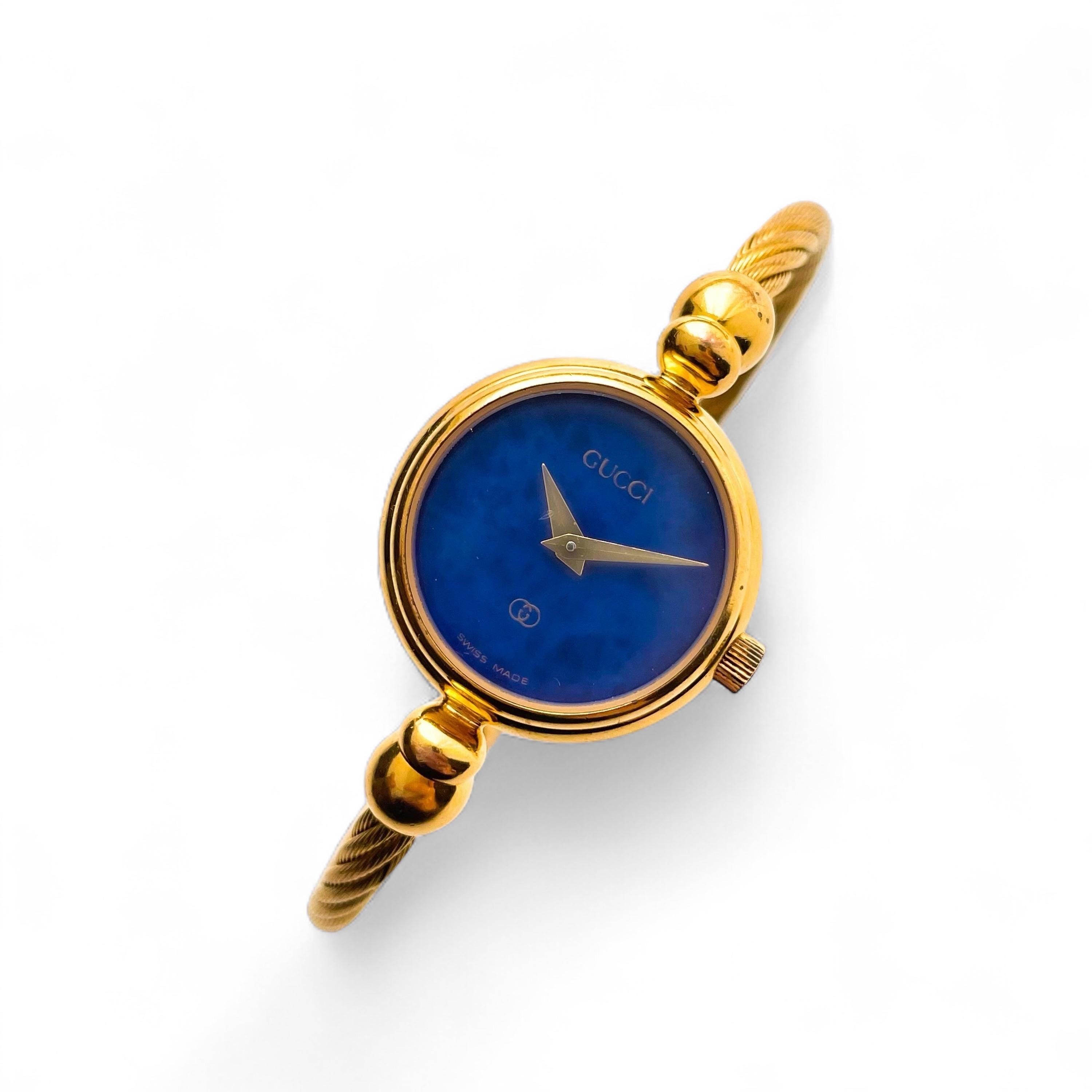 Rare Vintage Ladies' Gold-plated Gucci 2047L Bangle Quartz