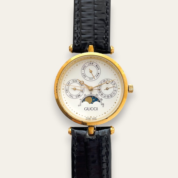 Gucci Moonphase Stack Triple Calendar Quartz Vint… - image 2