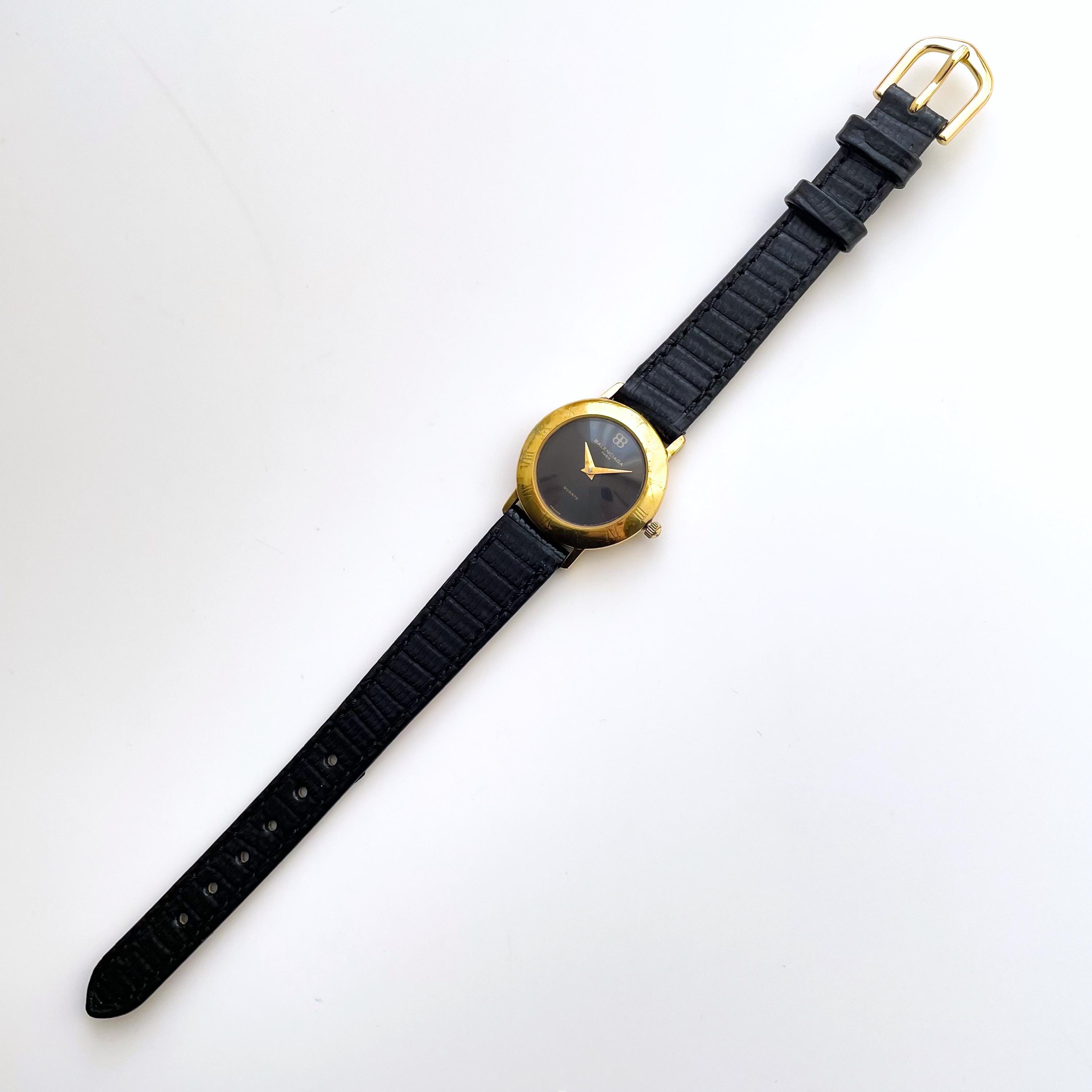 時計 Vintage BALENCIAGA Quartz Watch Gold Vintage Gold-plated Ladies' Balenciaga Quartz Watch With