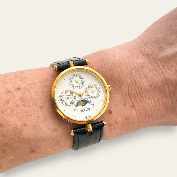 Gucci Moonphase Stack Triple Calendar Quartz Vint… - image 4