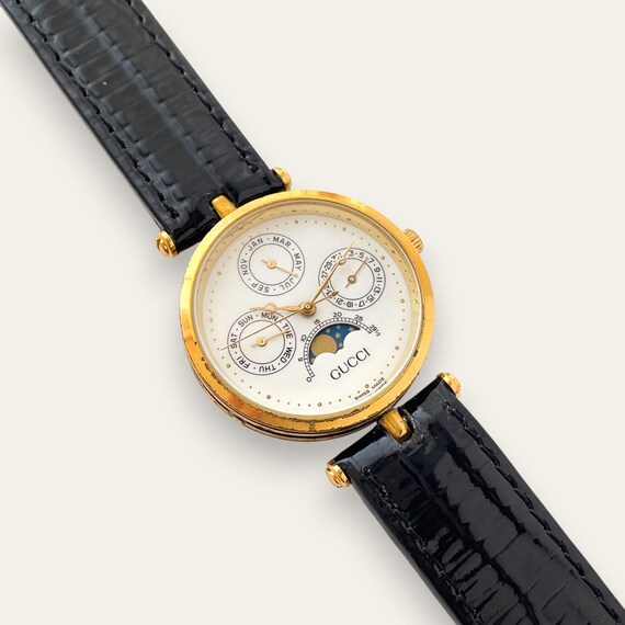 Gucci Moonphase Stack Triple Calendar Quartz Vint… - image 3
