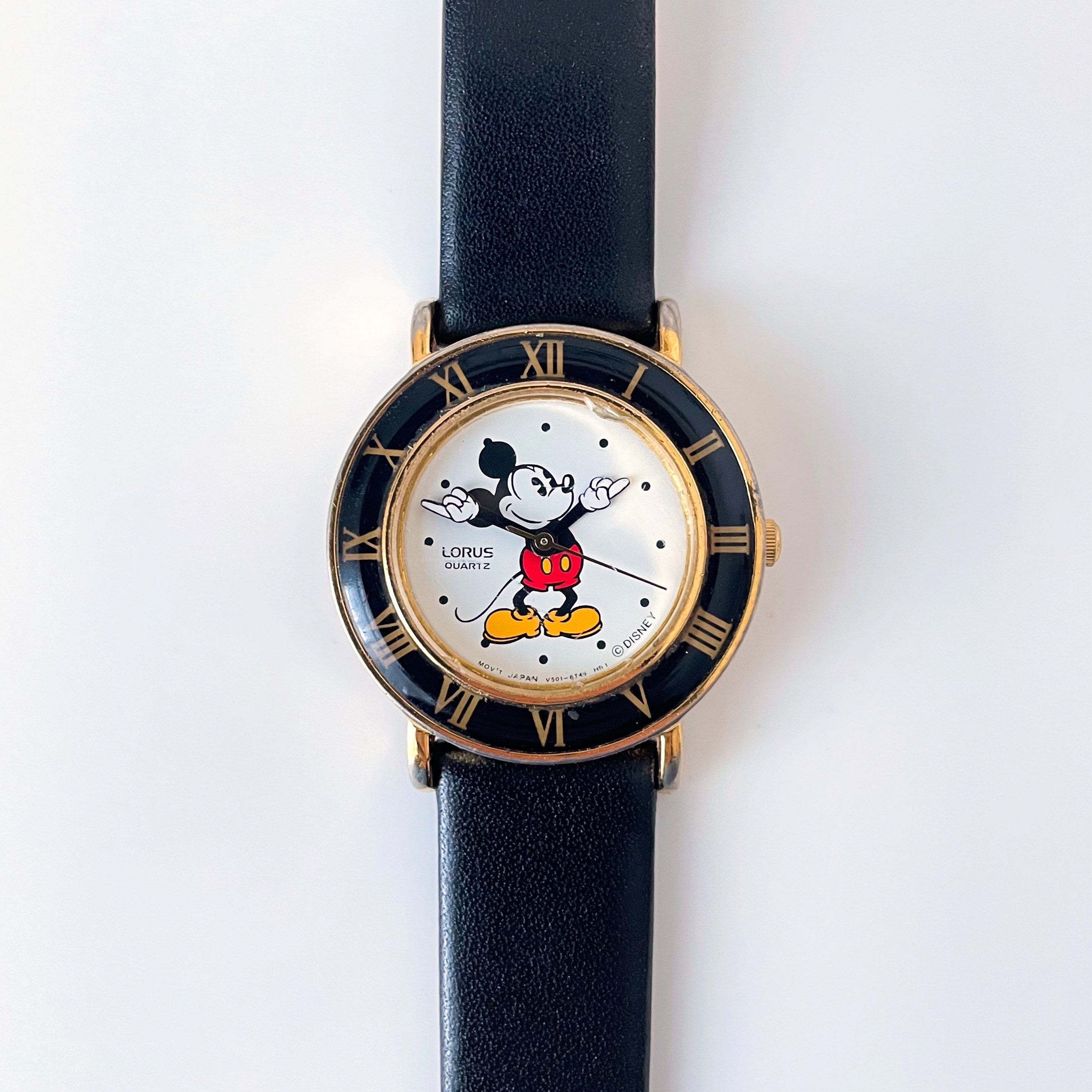 Ladies' Lorus by Seiko Mickey Mouse Watch With Black and - Etsy Singapore
