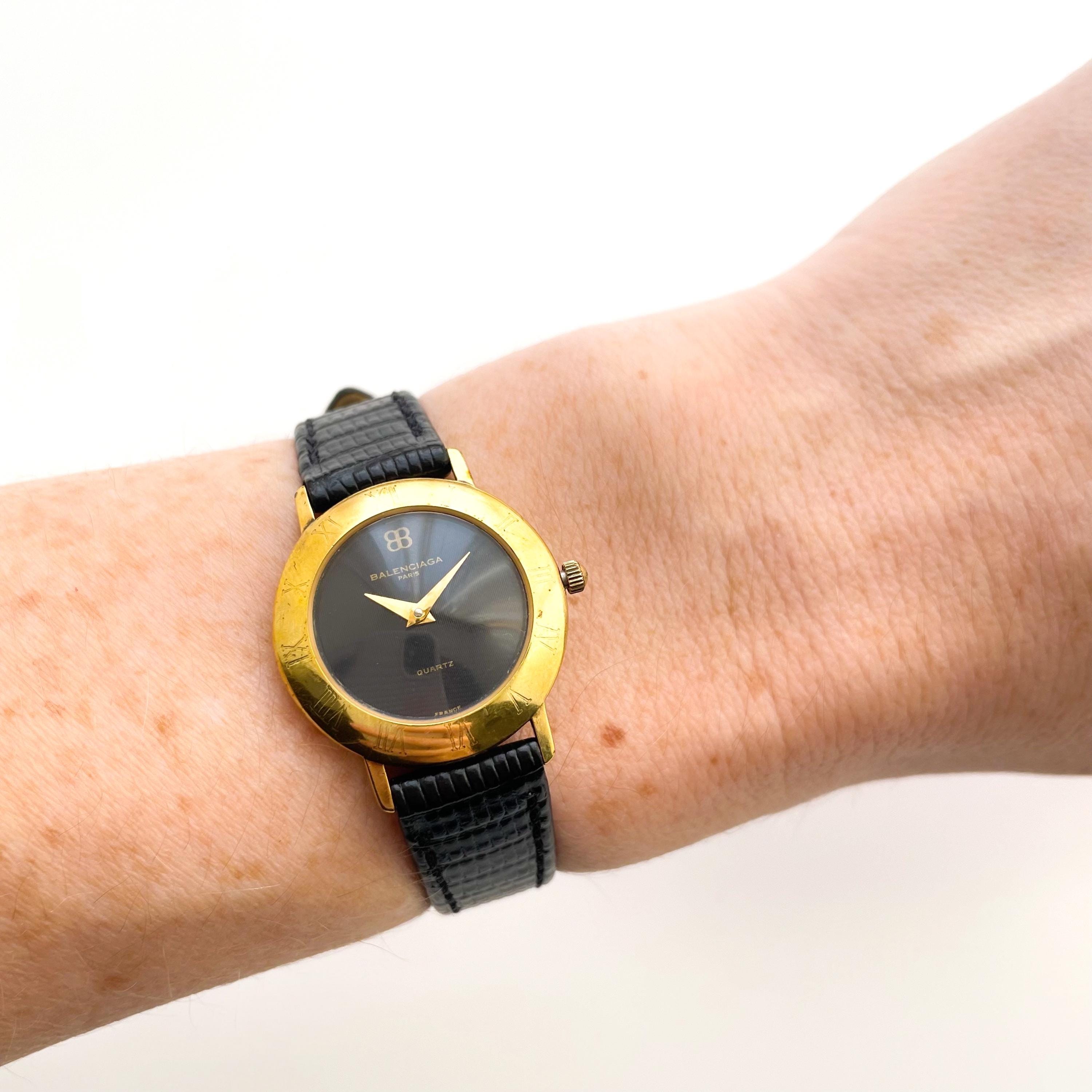 Vintage Gold-plated Ladies' Balenciaga Quartz Watch With