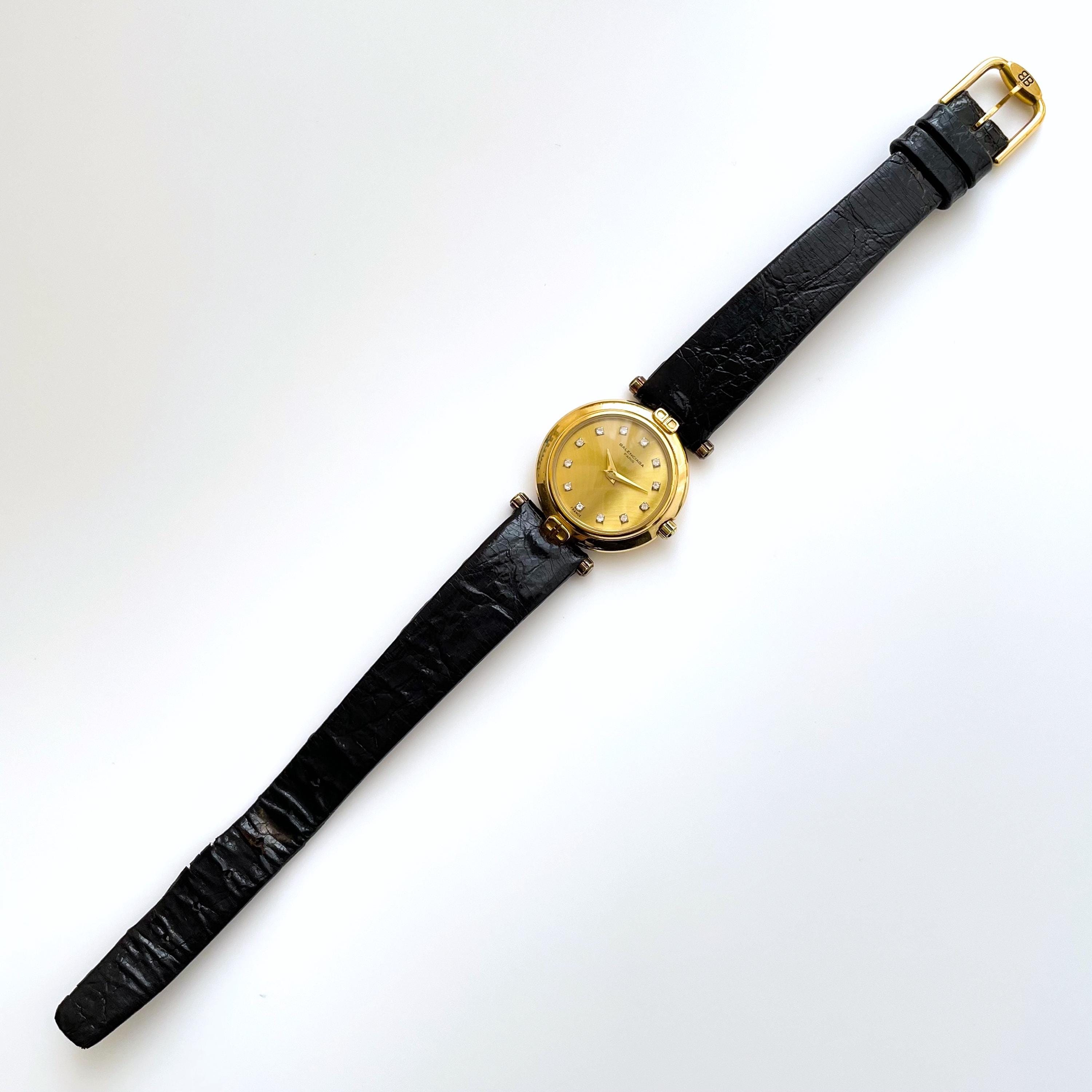 時計 Vintage BALENCIAGA Quartz Watch Gold Vintage Gold-plated Ladies' Balenciaga Quartz Watch With
