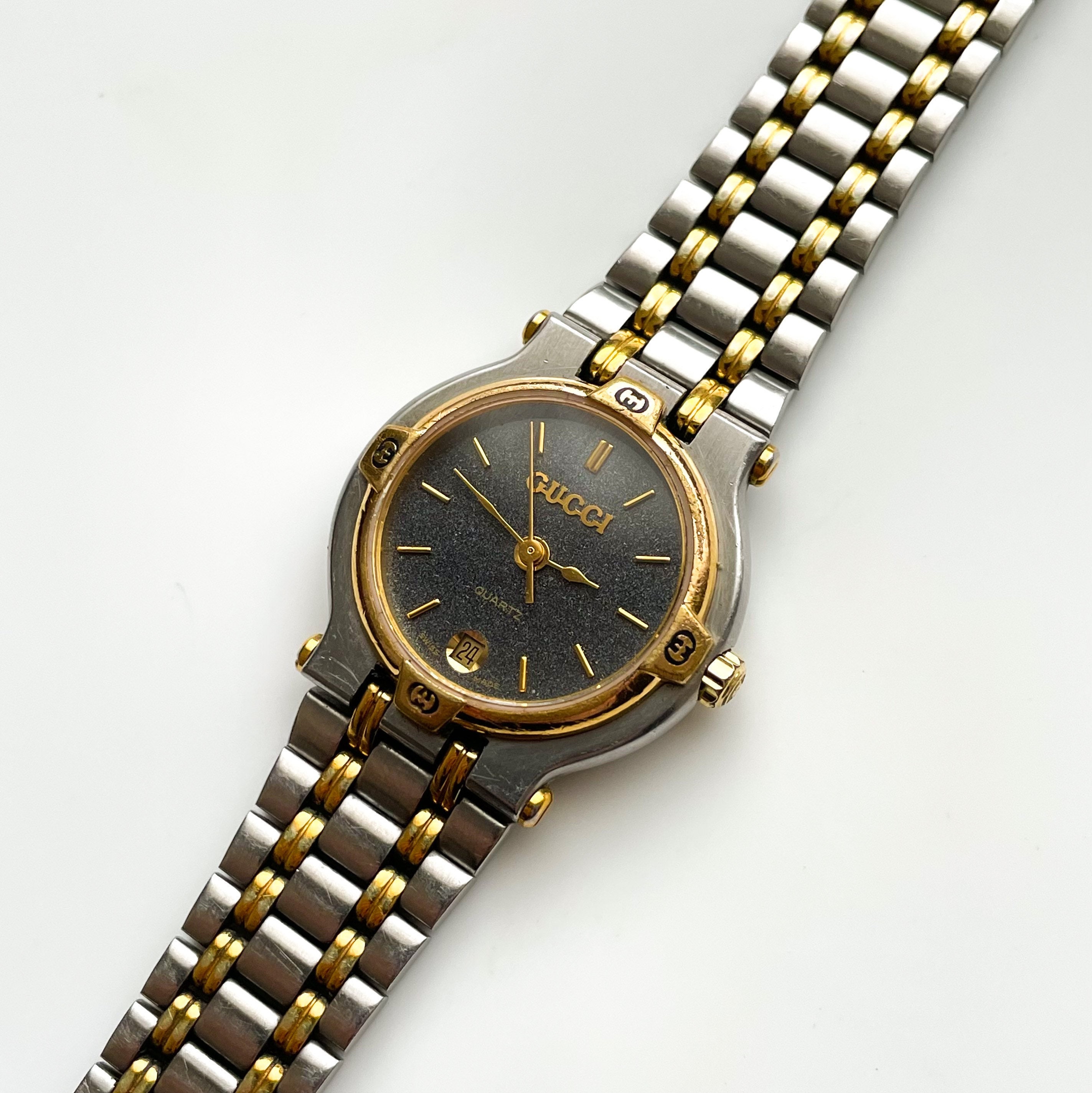 Vintage Silver and Gold-tone Gucci Quartz Watch - Etsy Israel Vintage Silver and Gold-tone Gucci Quartz Watch - Etsy Israel