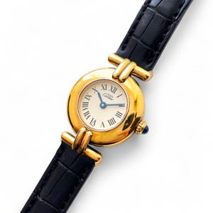 vintage Cartier Must Colisée Vermeil - Argent 925 plaqué or avec cadran beige