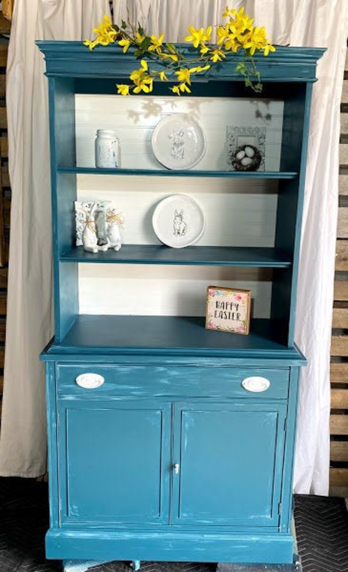 Refurbished Small Blue Hutch Etsy