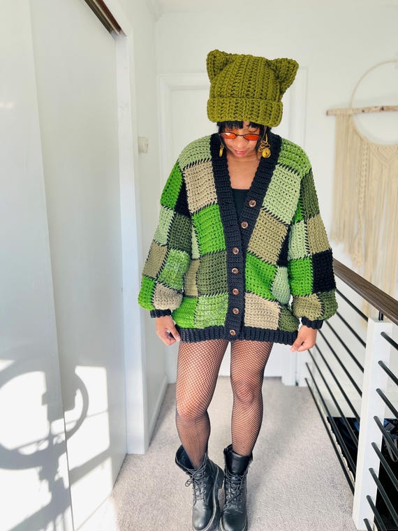 Oliver's Crochet Patchwork Cardigan Pattern - Etsy