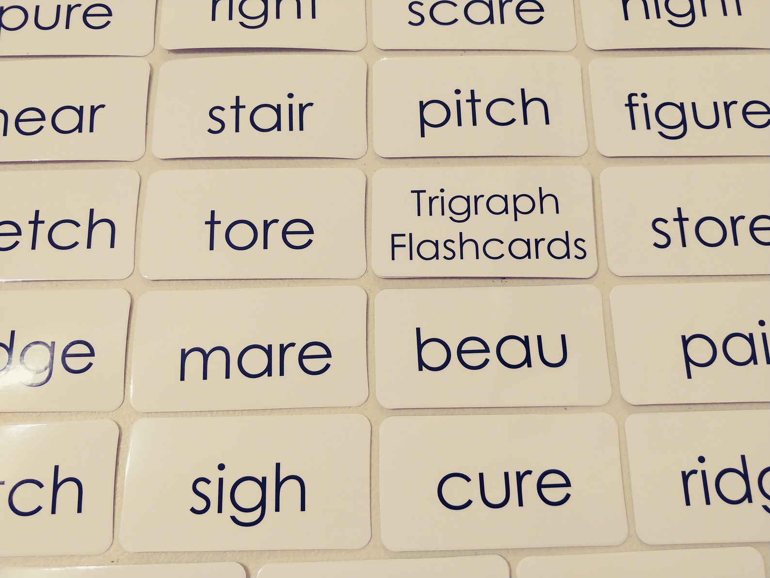 23 Laminated Basic Trigraph Words Reading Flashcards. Etsy
