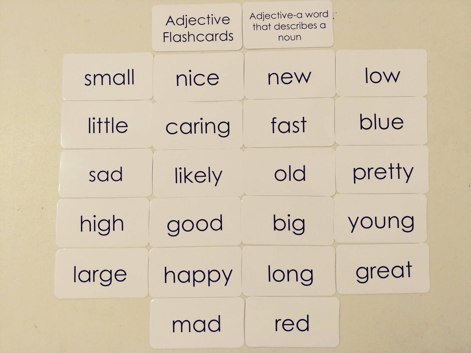 23 Laminated Adjectives Black and White Word Flashcards. Etsy