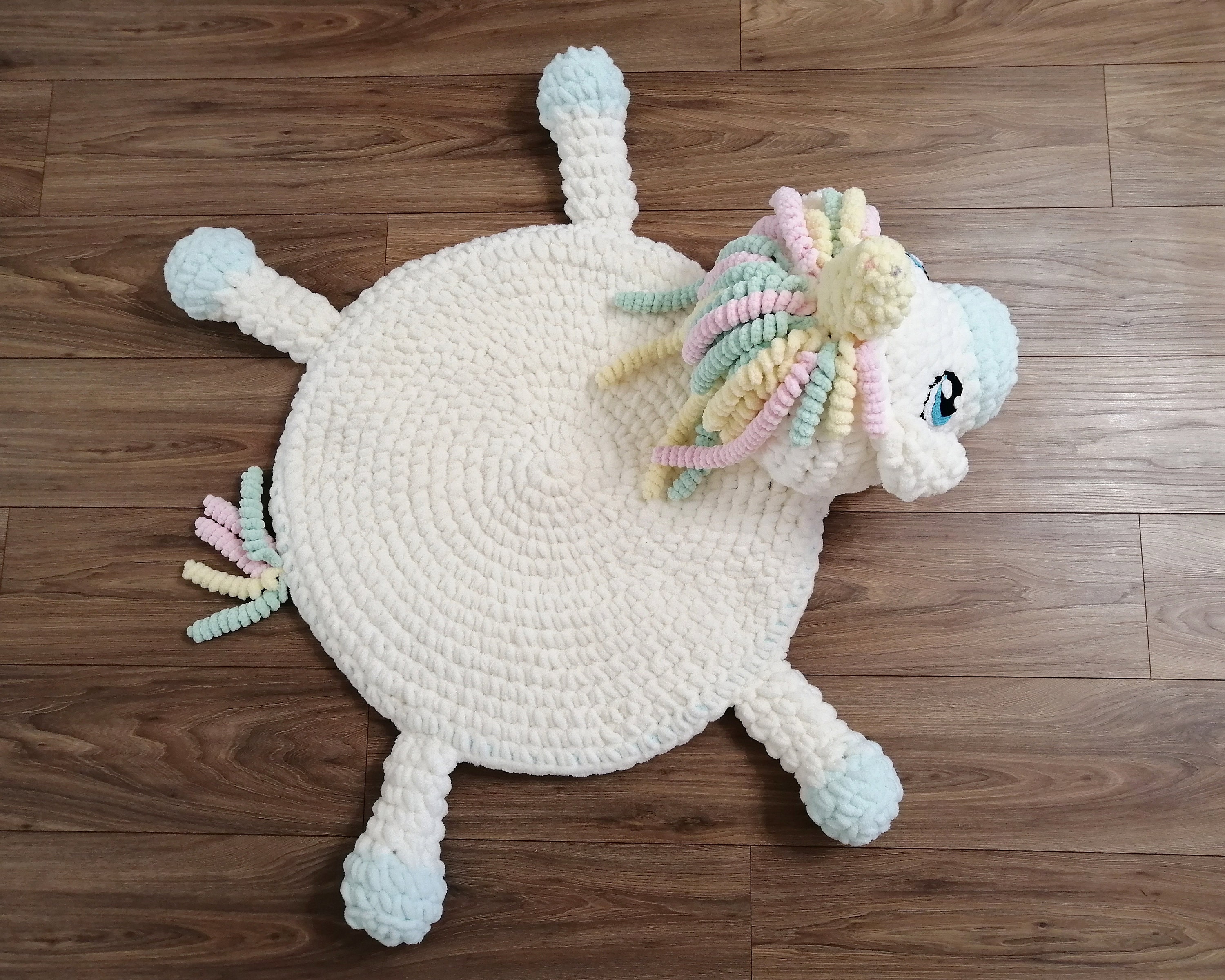 Baby rug unicorn / girls bedroom rug / floor play mat / soft Etsy