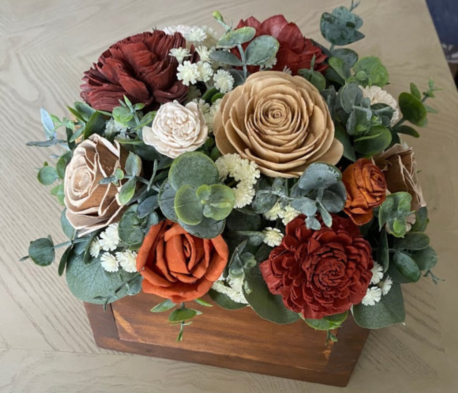 Fall decor Wood flowers Custom Etsy