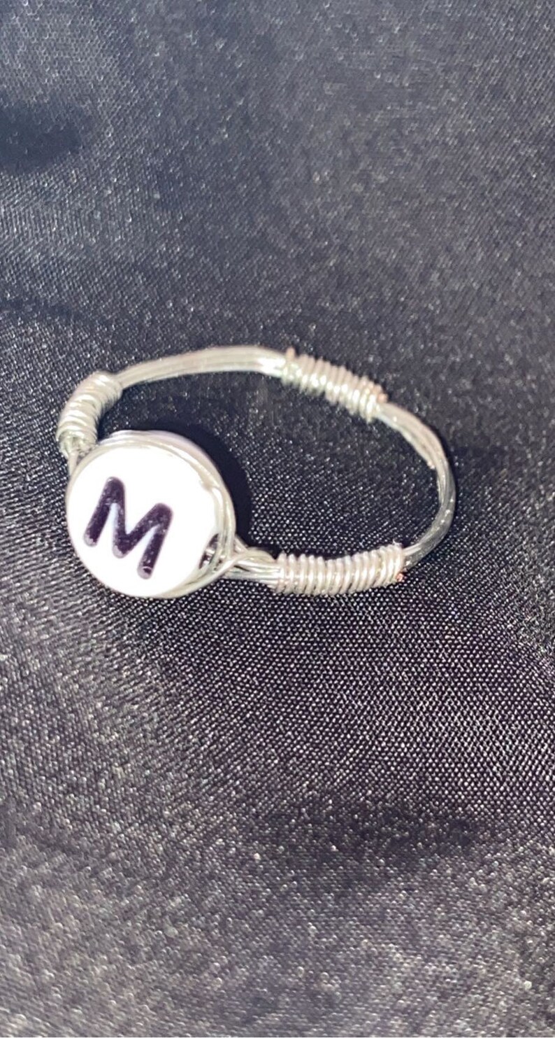 Alphabet letter wired ring please check description box for sizes
