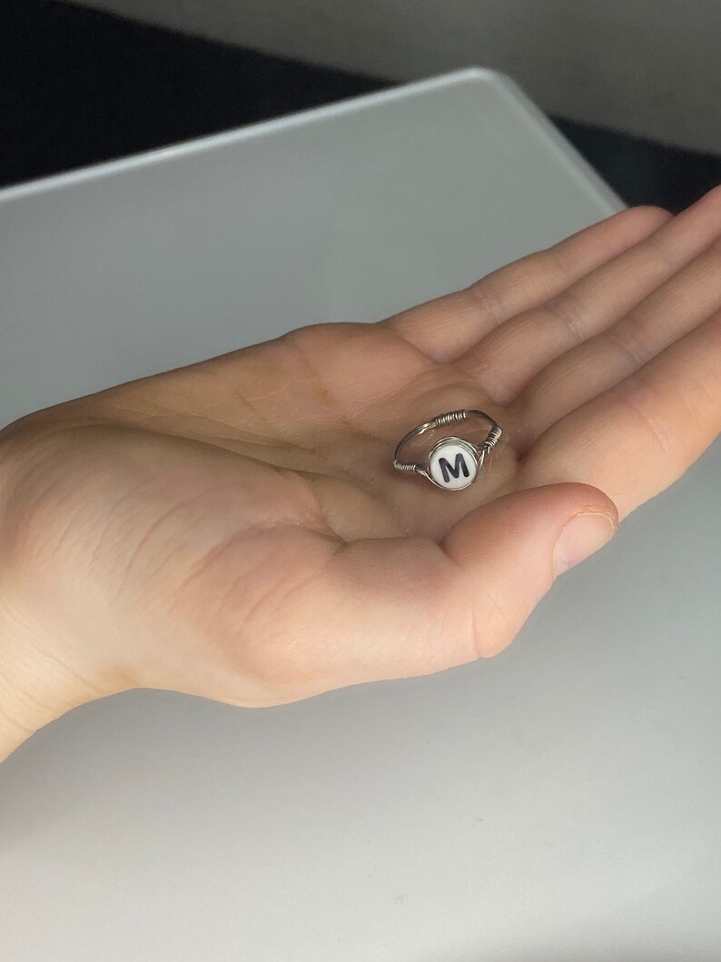 Alphabet letter wired ring please check description box for sizes