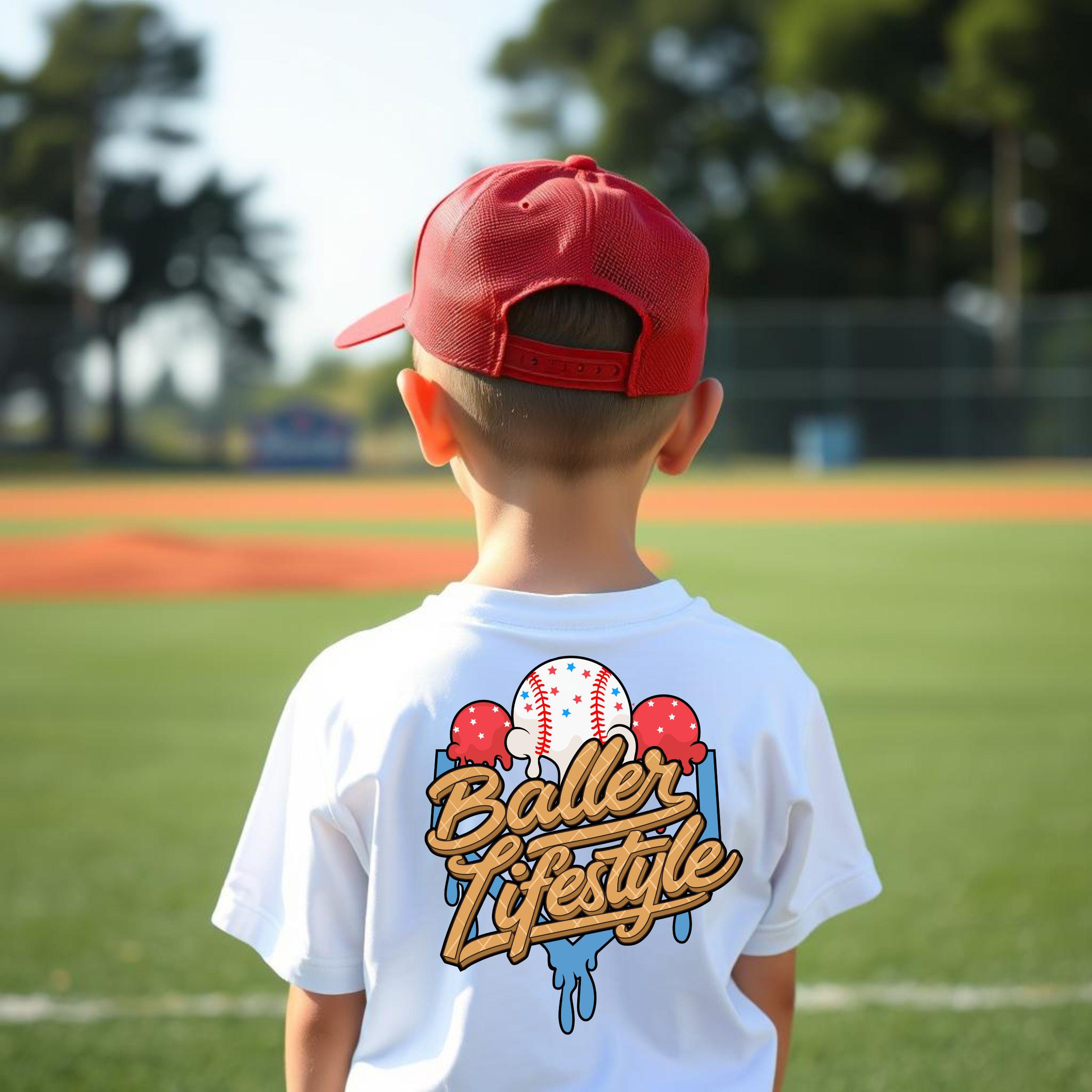 Baseball Ice Cream Drip shirt , Boys baseball gifts, baseball t-shirts, custom sports clothing, baseball team gifts, youth sports shirts