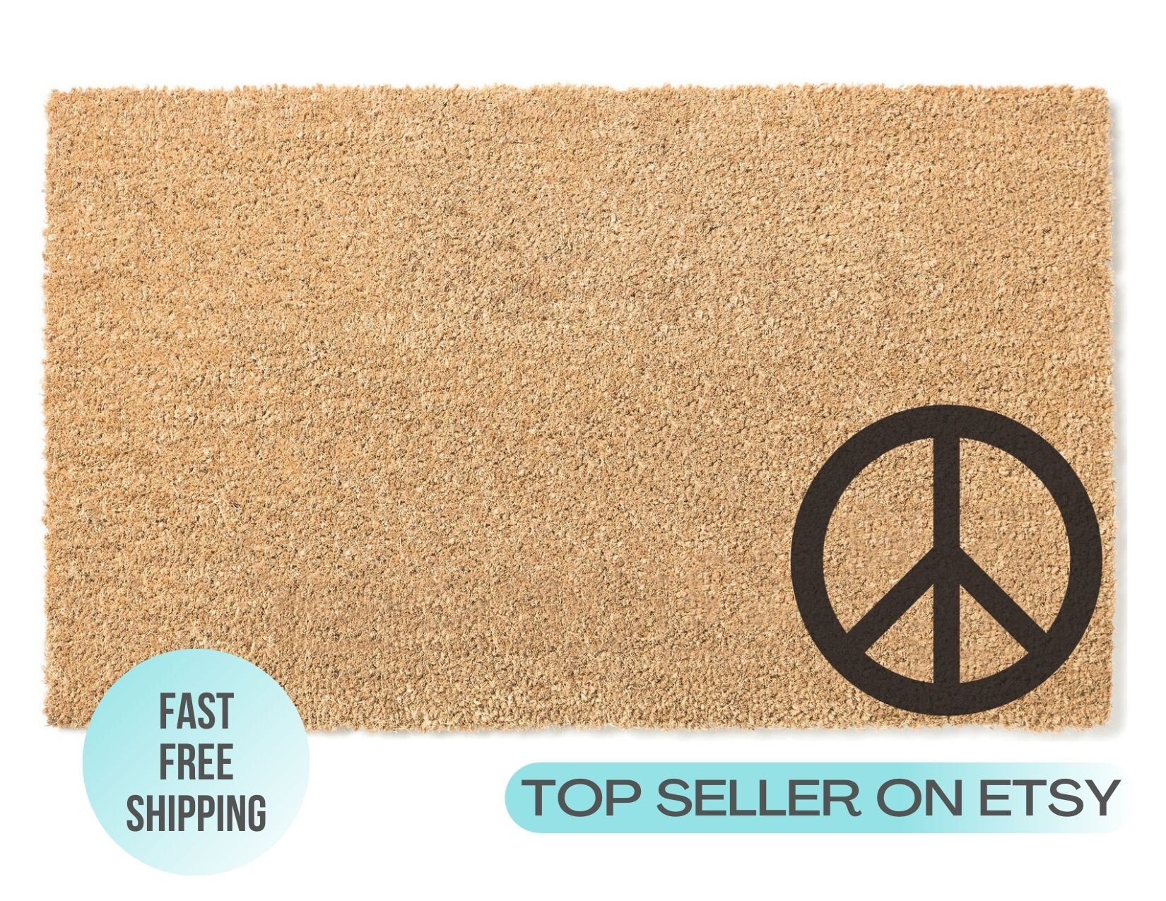 Peace sign Doormat Personalized doormat Housewarming Etsy